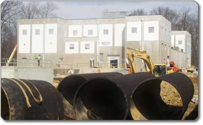 An outside view of the Enhanced Nutrient Removal building.