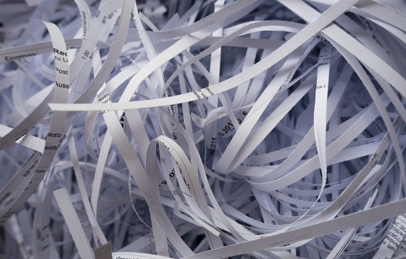 pile of shredded paper