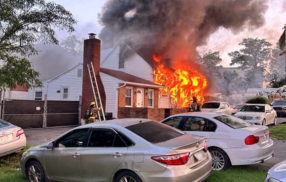 Building on fire