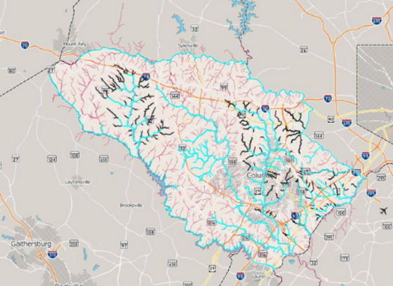 A color map shows Howard County and its FEMA-delineated floodplains.