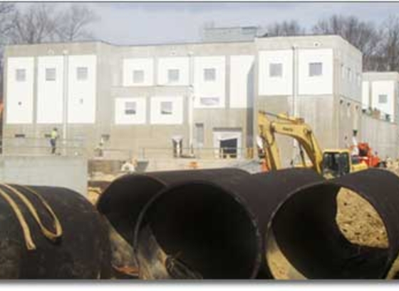 An outside view of the Enhanced Nutrient Removal building.