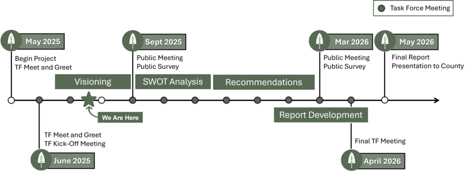 New Town Task Force July 2025 Timeline Graphic